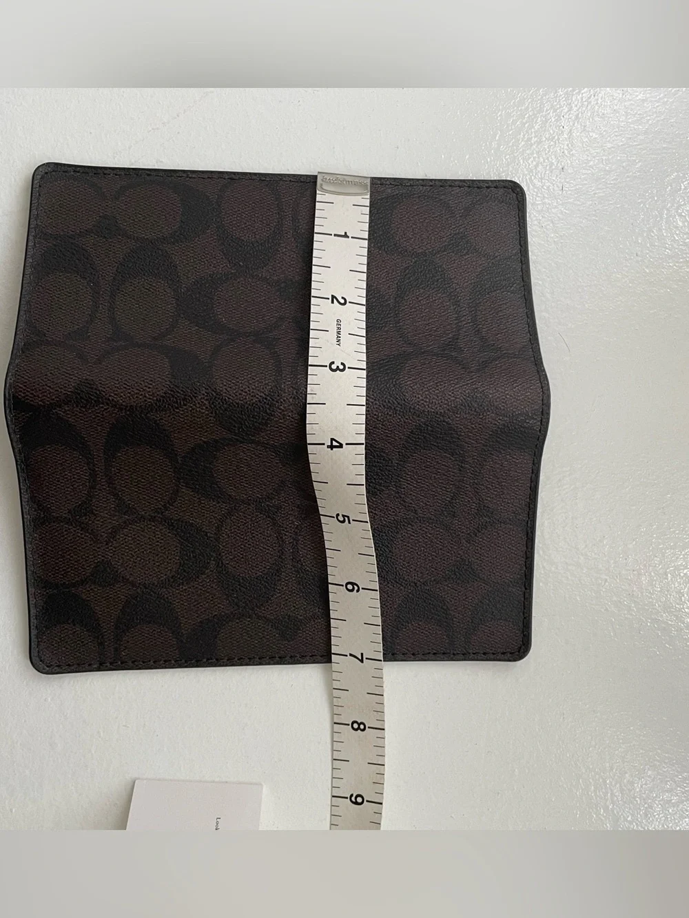 Coach brown black logo wallet insert